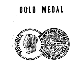 VICTORIA REGINA GOLD MEDAL 1883 INTERNATIONAL EXHIBITION