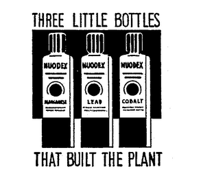 THREE LITTLE BOTTLES THAT BUILT THE PLANT NUODEX MANGANESE LEAD COBALT