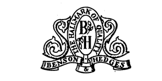 B H BENSON HEDGES THE HALLMARK OF QUALITY
