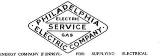 PHILADELPHIA ELECTRIC COMPANY ELECTRIC GAS SERVICE