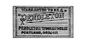 WARRANTED TO BE A PENDLETON PENDLETON WOOLEN MILLS