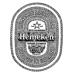 HEINEKEN LAGER BEER BREWED IN HOLLAND HORS CONCOURS MEMBRE DU JURY PARIS 1900 TRADE MARK GRAND PRIX PARIS 1889 DIPLOME D'HONNEUR AMSTERDAM 1883 MEDAILLE D'OR PARIS 1875