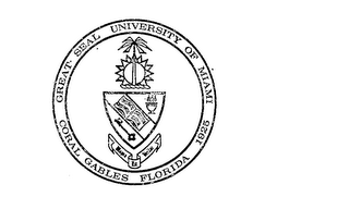 GREAT SEAL UNIVERSITY OF MIAMI 1925 CORAL GABLES, FLORIDA