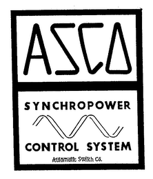 ASCO SYNCHROPOWER CONTROL SYSTEM AUTOMATIC SWITCH CO.