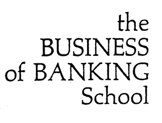 THE BUSINESS OF BANKING SCHOOL