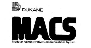 DUKANE MACS MODULAR ADMINISTRATIVE COMMUNICATIONS SYSTEM D