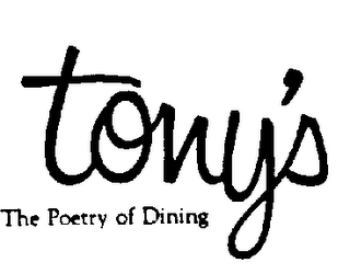 TONY'S THE POETRY OF DINING