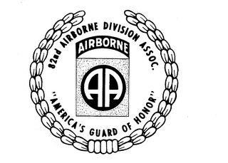 AIRBORNE AA 82ND AIRBORNE DIVISION ASSOC. "AMERICA'S GUARD OF HONOR"