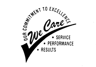 WE CARE OUR COMMITMENT TO EXCELLENCE SERVICE PERFORMANCE RESULTS
