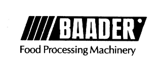 BAADER FOOD PROCESSING MACHINERY