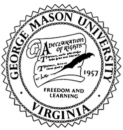 GEORGE MASON UNIVERSITY VIRGINIA FREEDOM AND LEARNING