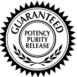 GUARANTEED POTENCY PURITY RELEASE