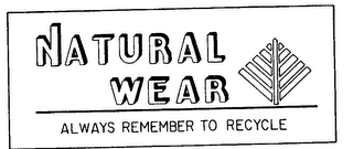NATURAL WEAR ALWAYS REMEMBER TO RECYCLE