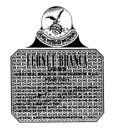 BRANCA FERNET BRANCA CASA FONDATA NEL 1845 LIQUEUR FRATELLI BRANCA-DISTILLERIE S.P.A. MILANO-ITALIA 40% ALC/VOL A BITTERS LIQUEUR MADE IN ITALY 750 ML