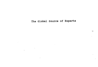 THE GLOBAL SOURCE OF EXPERTS