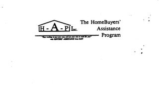H - A - P INC. THE HOMEBUYERS' ASSISTANCE PROGRAM "STOP WORKING TO PAY YOUR RENT, AND PUT YOUR RENT TO WORK FOR YOU!" WITH RENTERS' ASSISTANCE FROM HAPI