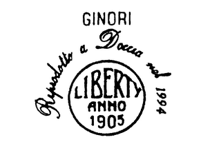 GINORI LIBERTY ANNO 1905 RIPRODOTTO A DOCCIA NEL 1994