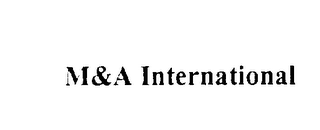 M&A INTERNATIONAL