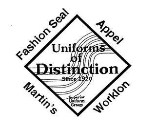UNIFORMS OF DISTINCTION SINCE 1920 SUPERIOR UNIFORM GROUP FASHION SEAL APPEL MARTIN'S WORKLON