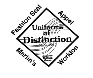 UNIFORMS OF DISTINCTION SINCE 1920 SUPERIOR UNIFORM GROUP FASHION SEAL APPEL MARTIN'S WORKLON