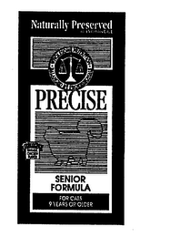 NATURALLY PRESERVED WITH VITAMINS C & E WHOLESOME NUTRITION BALANCED BY PROFESSIONALS PRECISE NEW FORMULA NATURAL CHICKEN FLAVOR SENIOR FORMULA FOR CATS 9 YEARS OR OLDER