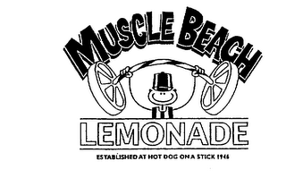 MUSCLE BEACH LEMONADE ESTABLISHED AT HOT DOG ON A STICK 1946