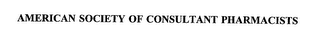 AMERICAN SOCIETY OF CONSULTANT PHARMACISTS