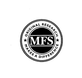 MFS ORIGINAL RESEARCH MAKES A DIFFERENCE