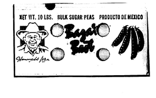 NET WT. 10. LBS BULK SUGAR PEAS PRODUCTO DE MEXICO DISTRIBUTED BY: THE ORIGINAL H. BAZA FARMS, LLC