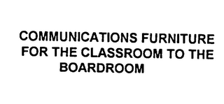 COMMUNICATIONS FURNITURE FOR THE CLASSROOM TO THE BOARDROOM