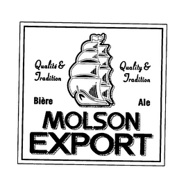 MOLSON EXPORT QUALITE & TRADITION QUALITY & TRADITION BIERE ALE
