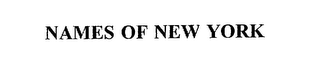NAMES OF NEW YORK