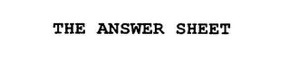 THE ANSWER SHEET