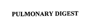 PULMONARY DIGEST