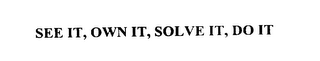 SEE IT, OWN IT, SOLVE IT, DO IT