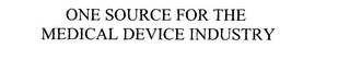 ONE SOURCE FOR THE MEDICAL DEVICE INDUSTRY