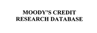 MOODY'S CREDIT RESEARCH DATABASE