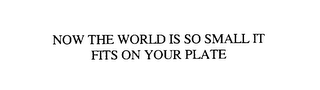 NOW THE WORLD IS SO SMALL IT FITS ON YOUR PLATE