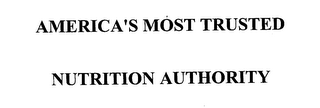 AMERICA'S MOST TRUSTED NUTRITION AUTHORITY