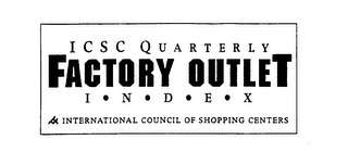 ICSC QUARTERLY FACTORY OUTLET I.N.D.E.XINTERNATIONAL COUNCIL OF SHOPPING CENTERS