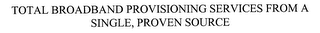 TOTAL BROADBAND PROVISIONING SERVICES FROM A SINGLE, PROVEN SOURCE