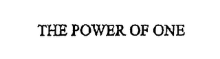 THE POWER OF ONE