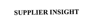 SUPPLIER INSIGHT