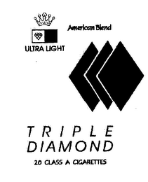 TRIPLE DIAMOND AMERICAN BLEND ULTRA LIGHT 20 CLASS A CIGARETTES