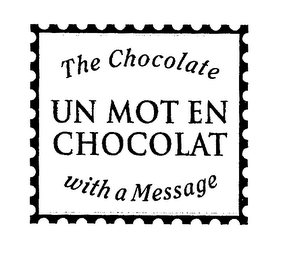 UN MOT EN CHOCOLAT THE CHOCOLATE WITH A MESSAGE