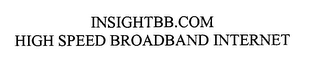 INSIGHTBB.COM HIGH SPEED BROADBAND INTERNET