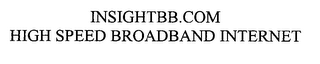 INSIGHTBB.COM HIGH SPEED BROADBAND INTERNET