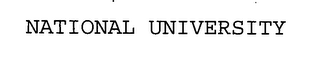 NATIONAL UNIVERSITY