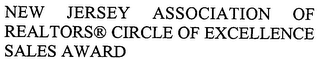 NEW JERSEY ASSOCIATION OF REALTORS CIRCLE OF EXCELLENCE SALES AWARD