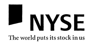 NYSE THE WORLD PUTS ITS STOCK IN US